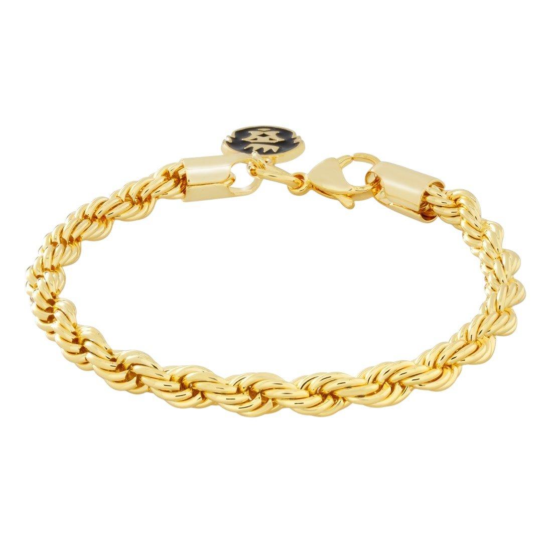 King Ice 5mm Rope Bracelet - Gold - GOLD